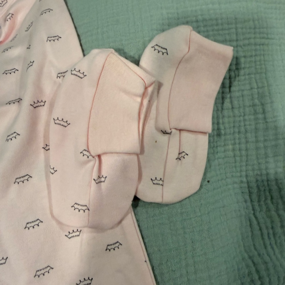 Carter's Light Pink Footed One-Piece Sleepwear with Hat & Mittens - Picture 3 of 5